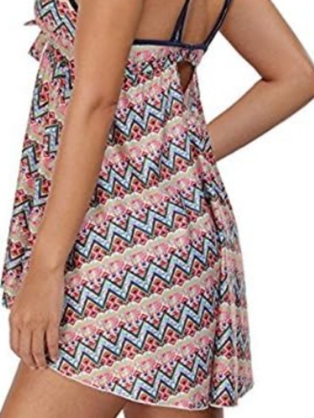 Women’s Aztec Patterned Tankini Swim Dress - Picture 2 of 5
